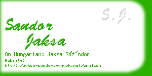 sandor jaksa business card